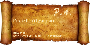 Preidt Algernon névjegykártya